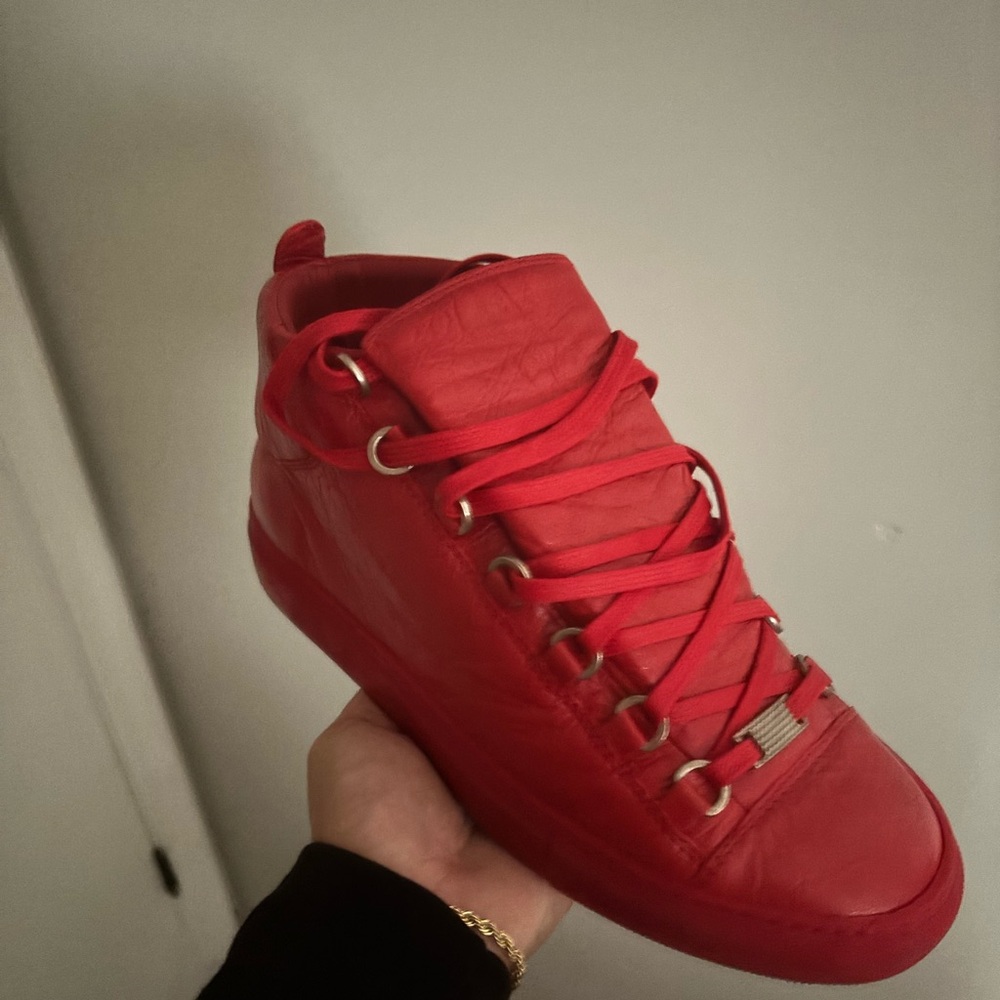 Balenciaga Red High-Top Sneakers